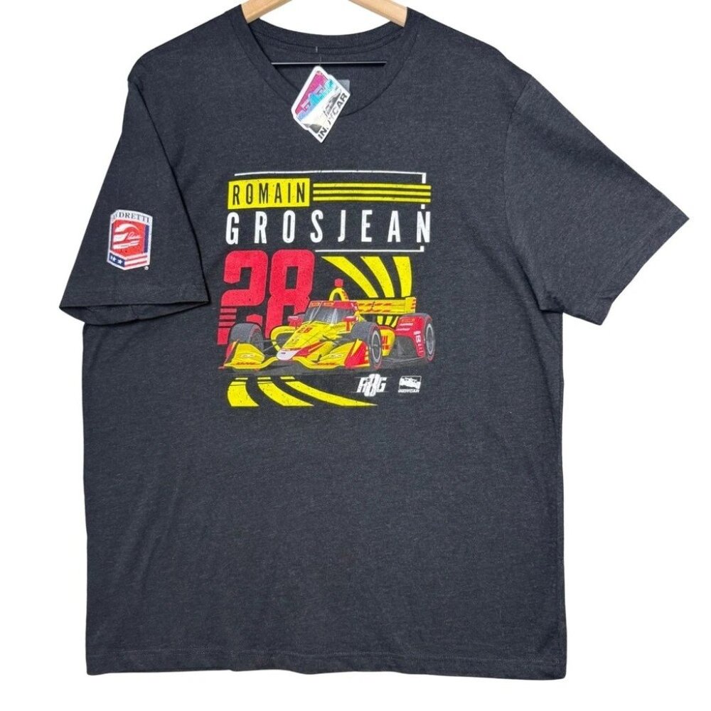 Romain Grosjean IndyCar Andretti Racing Team Track Black Graphic T-Shirt
